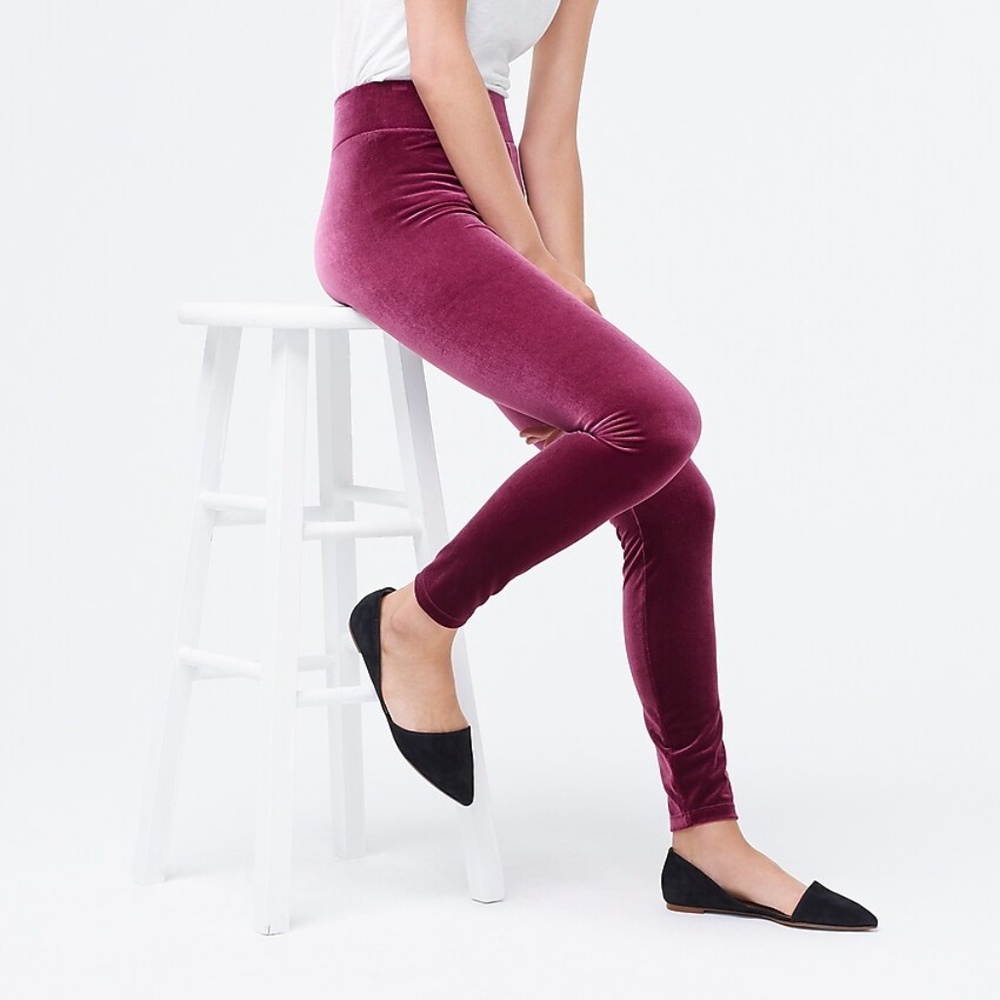J. Crew STRETCH VELVET LEGGINGS